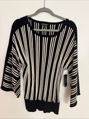 Liverpool Black and Cream Vertical Stripe Sweater